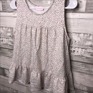 Pink Lily cheetah print peplum tank top